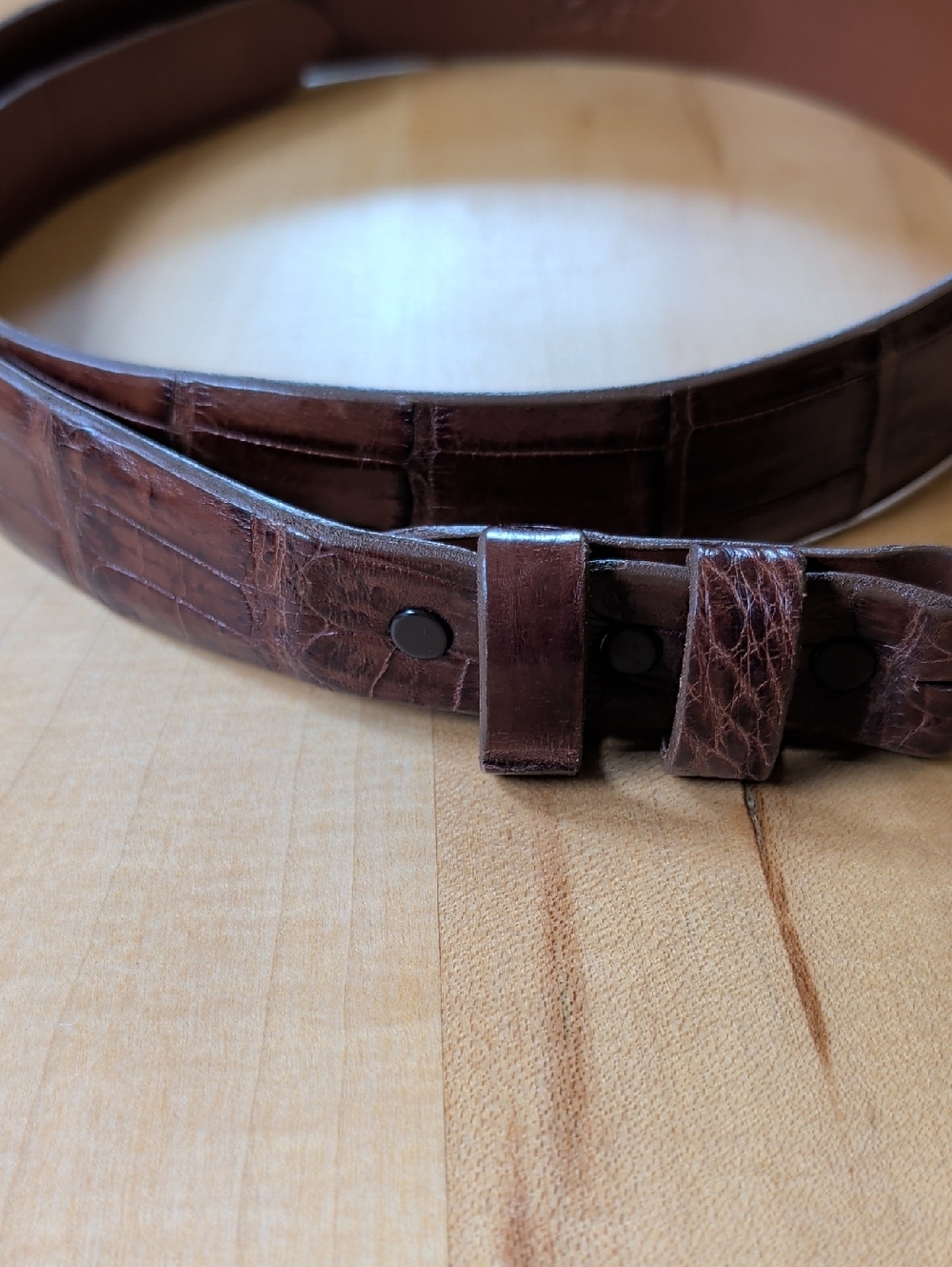 Women's Brown Alligator Leather Belt